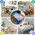 thumbnail image 5 of Rainbow Tie Dye Cloud Rectangle Tablecloth 60"x102",Waterproof Polyester Rectangle Table Cloth, Wipeable Spillproof Polyester Tablecloth for Dining, Camping, Indoor and Outdoor, 5 of 6