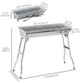thumbnail image 3 of Outsunny Stainless Steel Portable Charcoal Grill with Handles for Outdoor, 3 of 10
