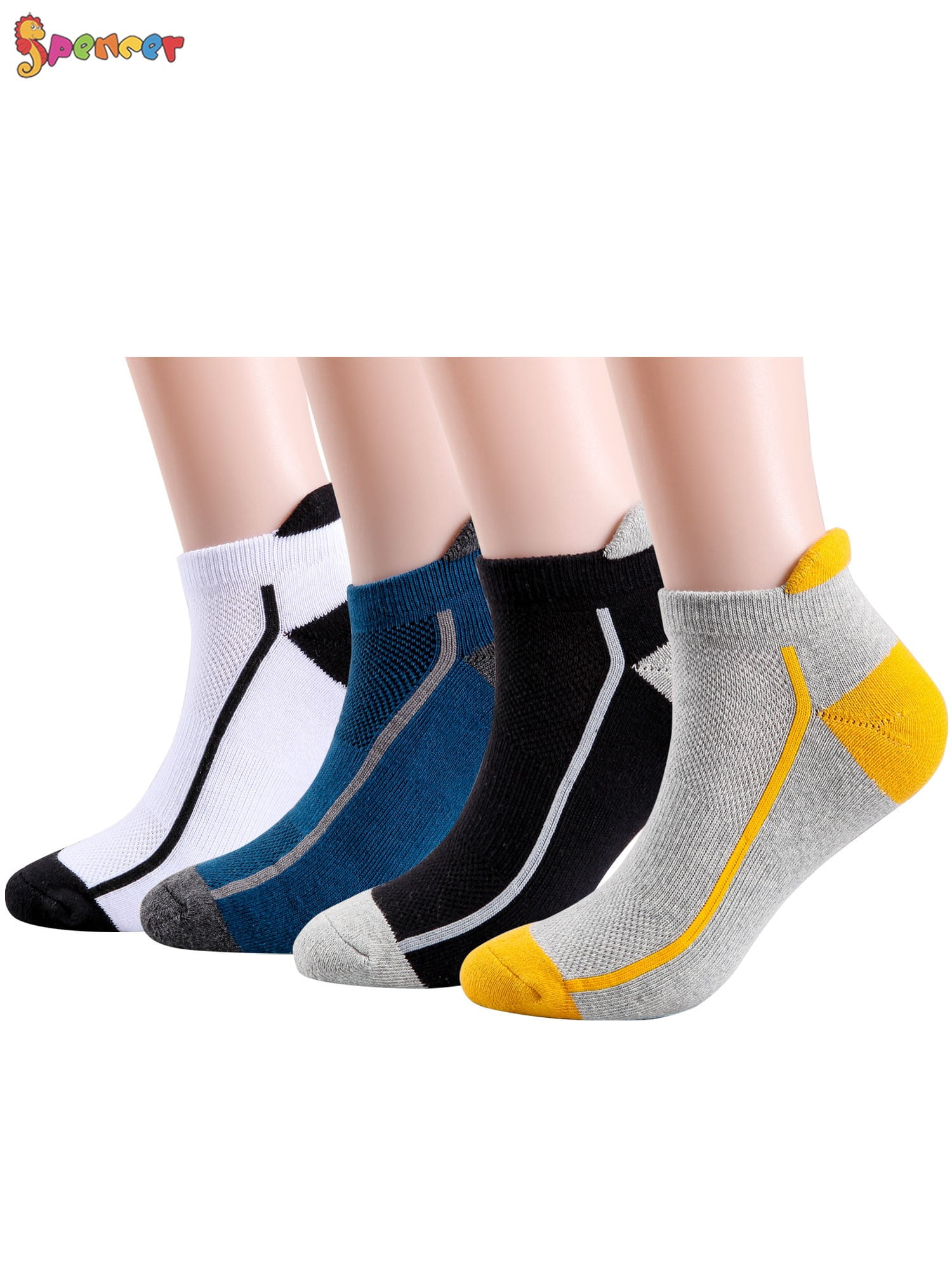 Cooplus Mens Cotton Athletic Ankle Socks Performance Cushioned Breathable Low Cut Tab Sock with Arch Support 6 Pairs 