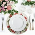 thumbnail image 4 of Ryvnso Red Roses Flowers Round Plate Mats Dining Table Placemat Set of 4 for Holiday Decoration, 4 of 7