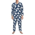thumbnail image 3 of Sikiie Shark Mens Pajama Set, Soft Warm Long Sleeve Sleepwear, Cozy Button-Down Pjs for Men-X-Large, 3 of 7