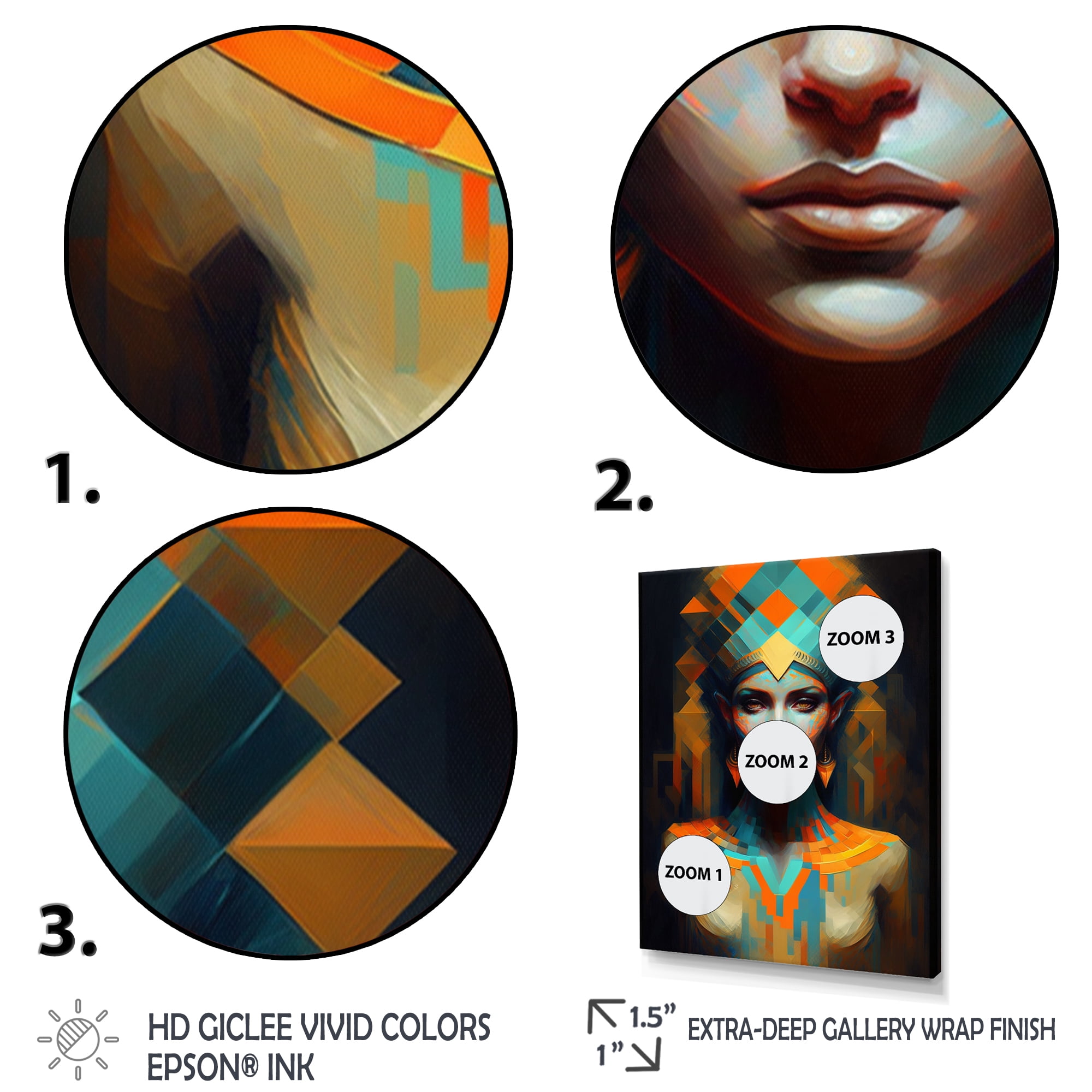 Designart Portrait Of Egyptian Goddess III Canvas Wall Art