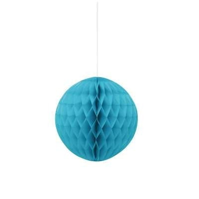 Unique Industries Teal Blue 8" Round Shaped Tissue Paper Hanging Pom Poms