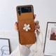 thumbnail image 1 of Funda de teléfono para Samsung Galaxy Z Flip 4 3 Z Flip3 Flip4 5G, bonita carcasa cruzada, perla, lazo, cordón, bolso de tarjeta, moda zhangmengya LED, 1 of 2
