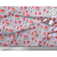 thumbnail image 3 of Soimoi Rayon Fabric Stripe,Leaves & Peony Floral Printed Fabric 1 Yard 42 Inch Wide, 3 of 3