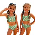 thumbnail image 4 of CCRFTGI Swimsuit for Kids Girls Size 7-8 2 Piece Set Swimming Bikinis Beach Holiday Bathing Suits Cute Summer Floral Print Girls Fashion Swim Suit Kids Bikini Swimwear Green 7-8 Years, 4 of 9