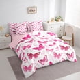 thumbnail image 3 of Feelyou Pink Butterlfy Twin Bedding Sets 7-Piece, Cartoon Princess Bedding Comforter Set, 3 of 8