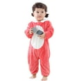 thumbnail image 2 of Hazel Tech Hooded Fleece Romper for Baby Girls Boys Cartoon Animal Jumpsuit Red Unicorn 0-36 Months, 2 of 9