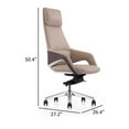 thumbnail image 5 of Benjara Akon Office Recliner Chair, Adjustable Height, Swivel, Lux Beige Leather, 5 of 5