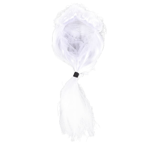 WORGEOUS 1 peluca ajustable peluca de caballero americano peluca larga y rizada para disfraz (blanco)
