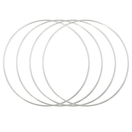 Uxcell 4Pcs Dream Catcher Rings, 7.9" Metal Hoops for Crafts Wreath Hoop Rings for Wall Hanging Crafts Home Decorations DIY Wedding Wreath Decor, Silver 7.7"
