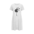 thumbnail image 5 of Camisón corto de talla grande para mujer, camisón de manga corta con estampado de pecho a la moda, camisón para mujer, 5 of 5