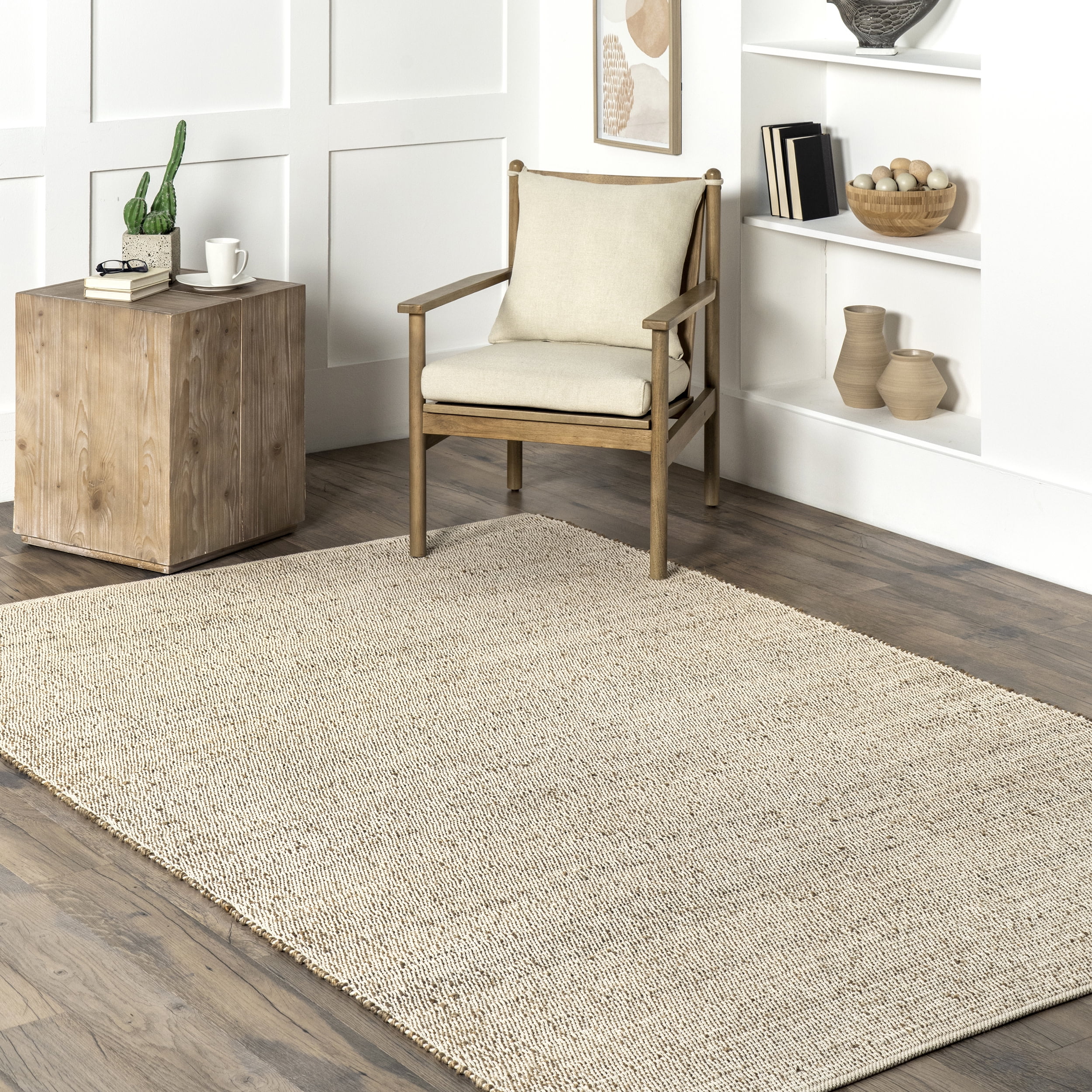 nuLOOM Elfriede Jute Blend Natural 8' 6" x 11' 6" Farmhouse Area Rug