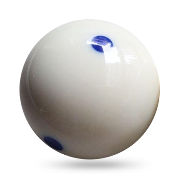 Mistaha Billiards Training Cue Ball with 6 Blue Dots for Precision Striking and Rotation - Regulation Size Resin Ball for Professional Practice