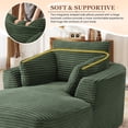thumbnail image 4 of Muumblus Chaise Lounge Indoor, Cozy Lounge Chair Sleeper Sofa for Adults, No Assembly Required, Green Corduroy, 4 of 9