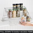 thumbnail image 4 of mDesign Large Metal 3-Tier Pull Down Spice Rack, Storage Shelf Organizer - Satin, 4 of 9