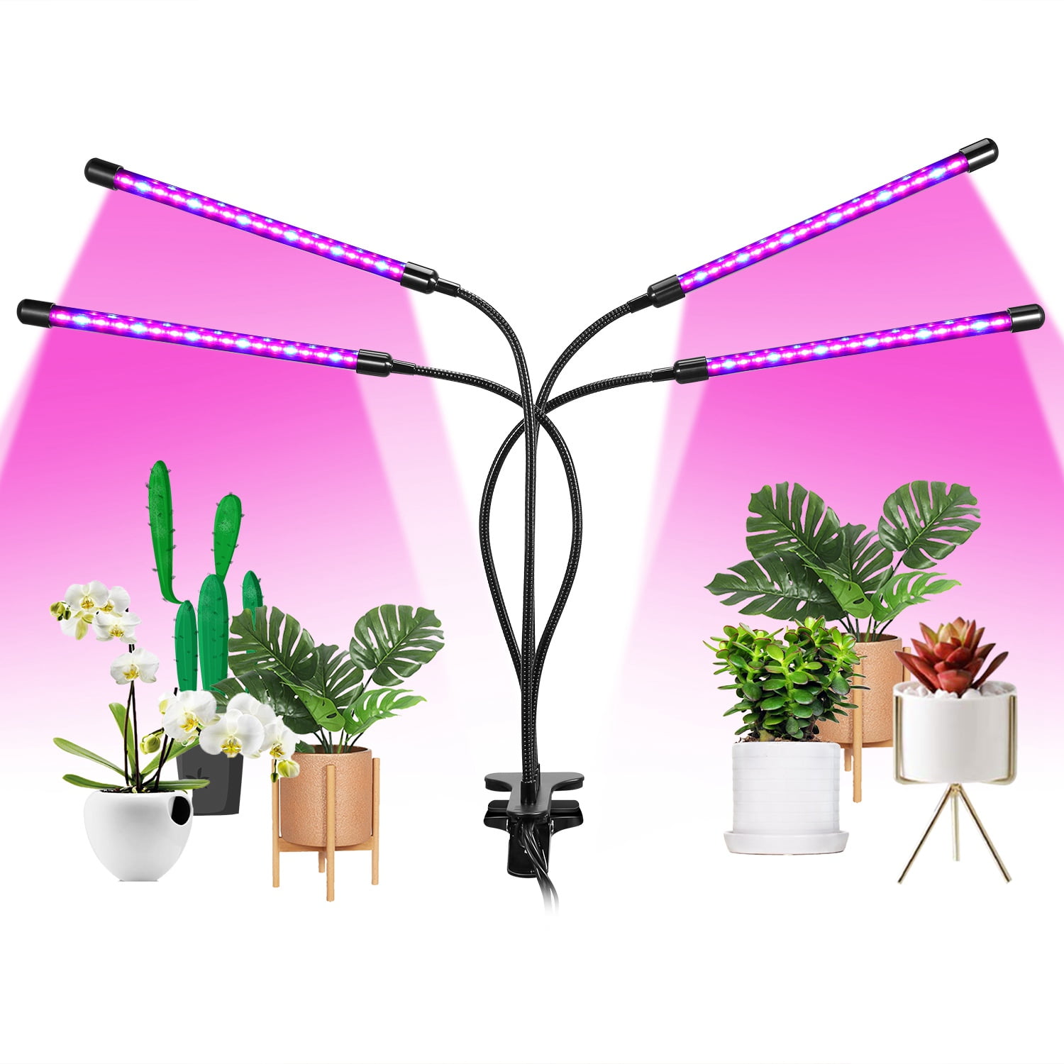 80LEDs 3/4Head Flower Indoor Plant Grow Light Lamp with Clip Indoor Hydroponics 