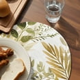 thumbnail image 3 of Brown Green Leaves Round 13 Inch Placemats Set of 4, Summer Botanical Farmhouse Watercolor Leaf HeatResistant Non Slip Place Mats for Dining Table, Wipeable Kitchen Table Mats for Housewarming, 3 of 9