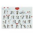 thumbnail image 1 of Wedding Cutting Board, Cartoon Style Couple on Clouds with Hearts Celebration Love Themed, Decorative Tempered Glass Cutting and Serving Board, Large Size, Red Mint Green Grey, by Ambesonne, 1 of 1