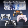 thumbnail image 5 of Silicone Case and Joystick Caps for PS5 DualSense Controller - Black/White, 5 of 5