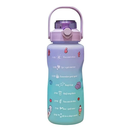 

Gradient Water Bottle BPA-Free 1.5/2L Drinking Bottle with Straw for Fitness 2000ml Gradient Purple