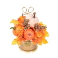 thumbnail image 2 of Artificial Pumpkin, Maple Leaf, Fall Floral Centerpiece with Metal Basket for Home Tabletop Decor and Thanksgiving Ornament, 2 of 6