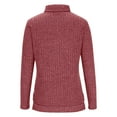 thumbnail image 2 of AXXD Red Basic Sweatshirts for Women Trendy Summer 2024 Turtle Necks Casual Solid Pullover Long Sleeve Loose Blouse Tops, 2 of 4