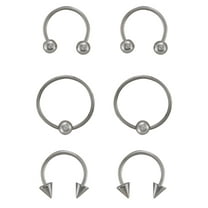 Body Jewelry – Women’s 20G Basics Horseshoe and Captive Bead Nose Ring Value Pack