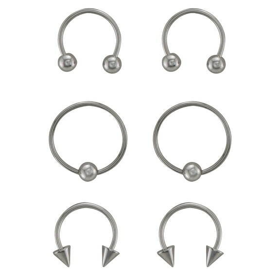 Body Jewelry – Women’s 20G Basics Horseshoe and Captive Bead Nose Ring Value Pack