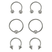 Body Jewelry – Women’s 20G Basics Horseshoe and Captive Bead Nose Ring Value Pack