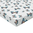 thumbnail image 4 of Ambesonne Butterfly Fitted Sheet, Delicate Monarch Wings, Twin Size, Blue Pink Camel, 4 of 5