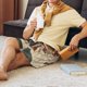 thumbnail image 5 of Balery USA Sunflower Flag Pantalones cortos de pijama de punto de algodón para hombre con cinturilla y bolsillos-X-Large, 5 of 6