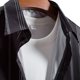thumbnail image 3 of Camisas Oversize Hombre Chaqueta acolchada con bolsillo y solapa cuadrada a rayas informal a la moda de otoño e invierno para hombre (Black, XS), 3 of 7