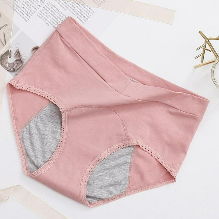 Puntoco Women Underwear Clearance Leak Proof Menstrual Period Panties  Underwear Physiological Waist Pants Pink 6-10(L) 