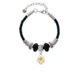 thumbnail image 2 of Delight Jewelry Silvertone White and Yellow Flower Sister Celtic Knot Leather Bead Bracelet, 7"+2" Extender, 2 of 4