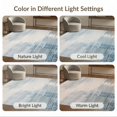 thumbnail image 7 of ODIKA 8'x10' Ultra-Soft Area Rug, Tan Navy Teal Abstract Geometric Grid Neutral Watercolor Motif None Washable, Bare feet friendly, Silk-Touch for Bedroom, Under Sectional, 7 of 7
