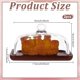 thumbnail image 2 of Juego de 2 soportes rectangulares de madera para pasteles con plato y tapa de cristal, base y cúpula de cristal para pasteles. Ideal para repostería. Medidas: 17,5 x 12 cm (6,9 x 4,7 pulgadas)., 2 of 5