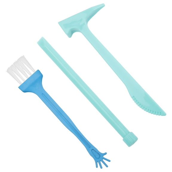 HEANUJJ 1Set Digging Kit with Excavation Tools Plastic Hammer Chisel Brush Assorted Colors