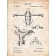 thumbnail image 2 of Borders, Cole 15x18 Gold Ornate Wood Framed with Double Matting Museum Art Print Titled - PP444-Vintage Parchment Horse Saddle Patent Poster, 2 of 4