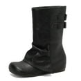 thumbnail image 7 of Viluyesy Womens Mid Calf Boots, Hidden Heel Square Toe Fashion Buckle Flodover Slouch Boots Black, 7 of 7