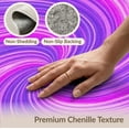 thumbnail image 6 of ODIKA 3'x5' Washable Accent Rug Pet Friendly, Non-Shedding Mat Pink Ombre Tie Dye Swirl Blend Furry Quilted Purple Gradient Refined for Bedside, Nursery Room, 6 of 7