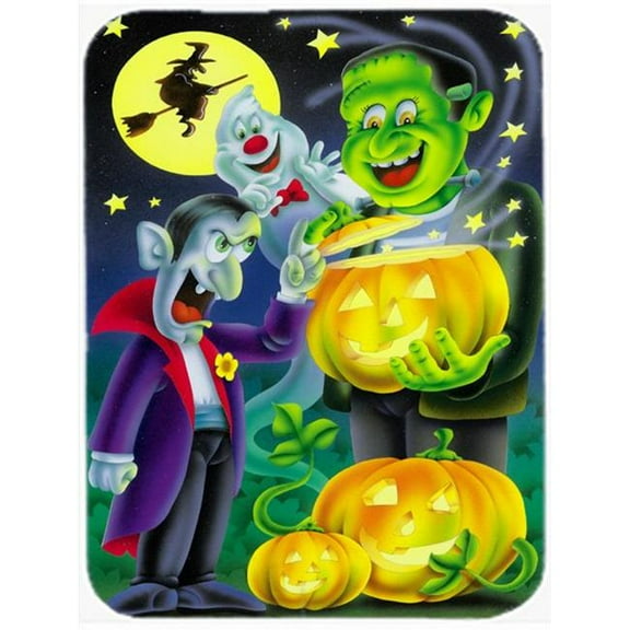 Halloween with Dracula & Frankenstein Mouse Pad, Hot Pad or Trivet