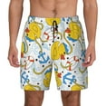 thumbnail image 2 of Picia Ducks and Anchors pattern Mens Swim Trunks with Compression Liner Stretch Beach Shorts Quick Dry with Zipper Pockets No-Chafing Board Shorts-, 2 of 9