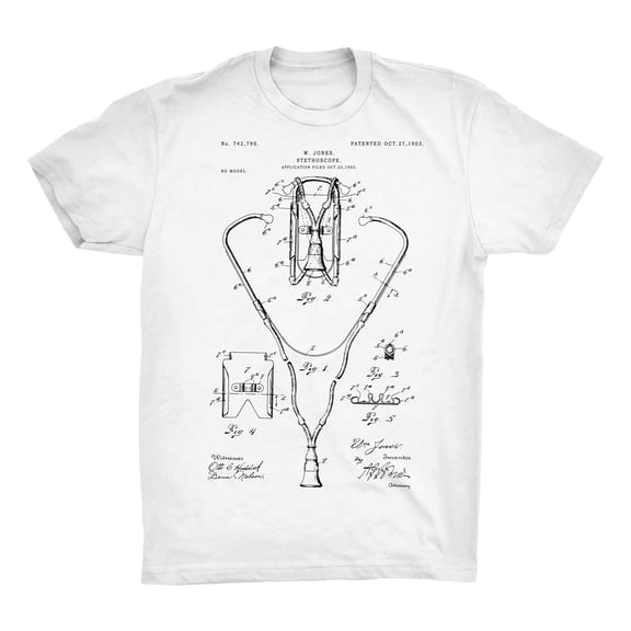 Stethoscope 2 Patent 100% Cotton Premium T-Shirt