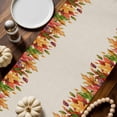 thumbnail image 2 of ERUNPONLY Maple Leaves Thanksgiving Table Runner - 120 Inch Long Fall Botanical Autumn Leaves Rustic Cotton Linen Dress Scarves Farmhouse Table Runner for Kitchen Dining, Coffee Table, 13" x 120", 2 of 8
