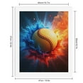 thumbnail image 2 of Paint By Numbers Kit for Adults Beginner - DIY Baseball Fire Water Contrast Canvas Painting Kits for Adults, Frameless Paint By Number for Adults for Home Wall Decor 16x20 Inch, 2 of 7