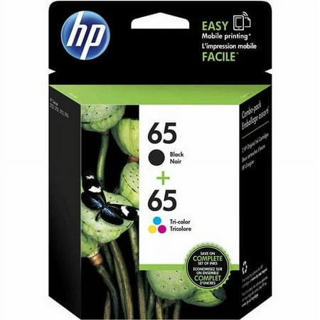 UPC: 0889894900760 | HP 65 Ink Cartridges – Black  Tri-color  2 Cartridges (T0A36AN)