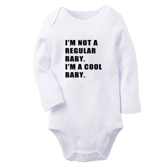 I'm Not a regular Baby I'm a Cool Baby Funny Rompers, Newborn Baby Unisex Bodysuits, Infant Jumpsuits, Toddler 0-12 Months Kids Long Sleeves Oufits (White, 6-12 Months)