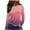 Hot Pink, variant on Women Gradient Round Neck Long Sleeve Color Block Casual Comfy Loose Tops Tshirt Print Blouse, Hot Pink M