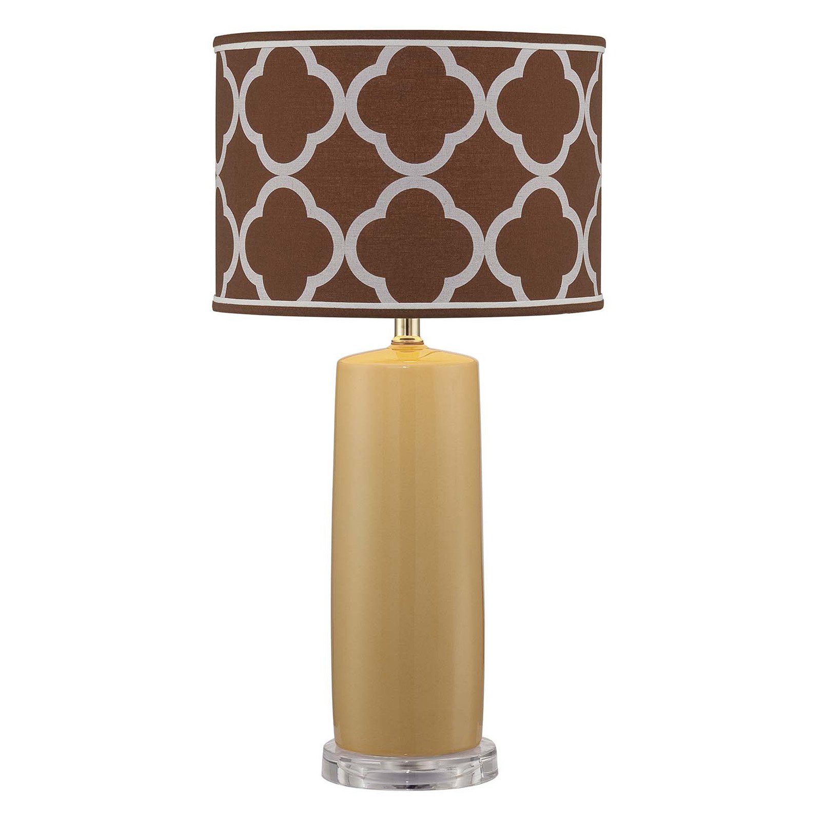 Lite Source Monisha 1Light Table Lamp, Mustard Finish with Light Brown